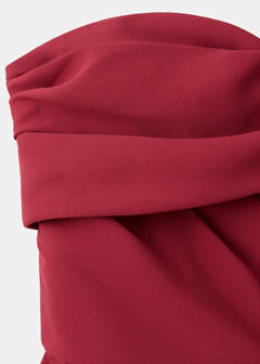 Strapless ruched jumpsuit — Red 6
