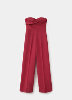 Strapless ruched jumpsuit — Red 5