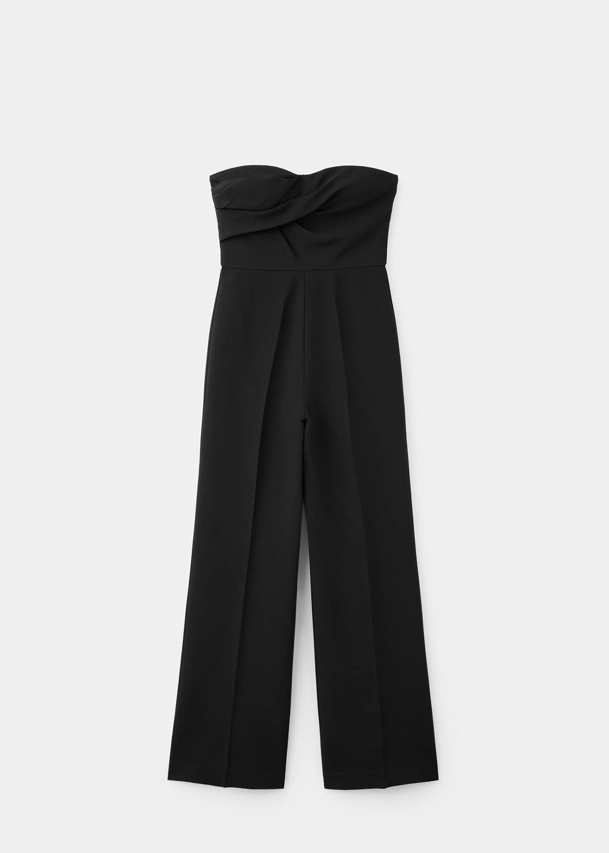 Strapless ruched jumpsuit — Black