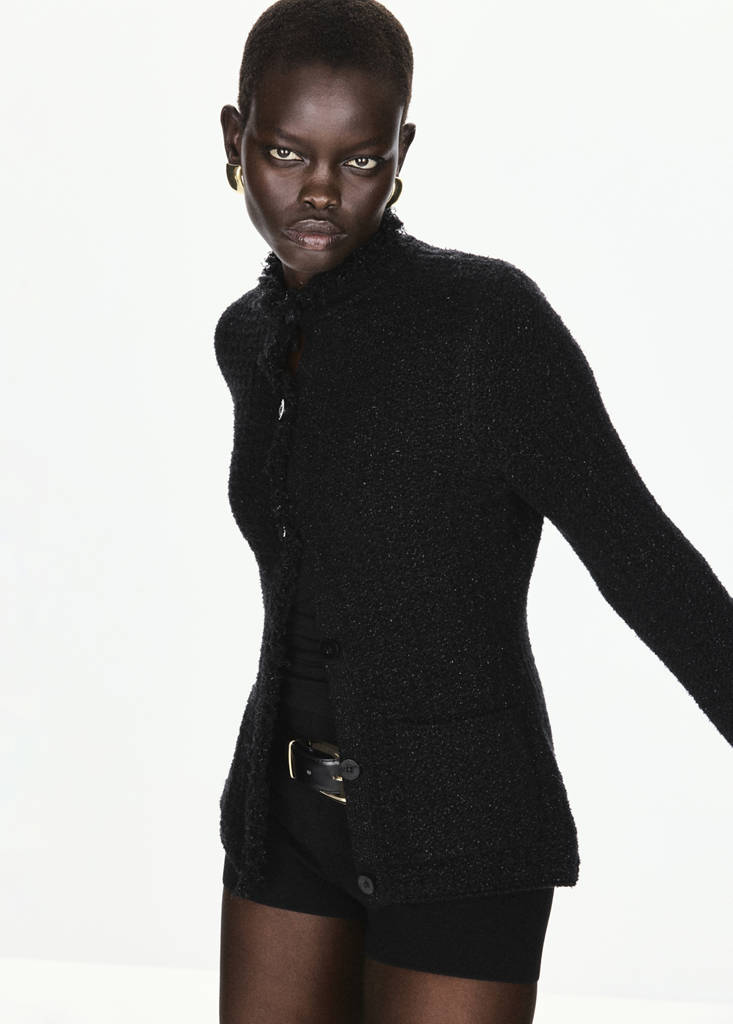 Knitted jacket with lurex details by Mango