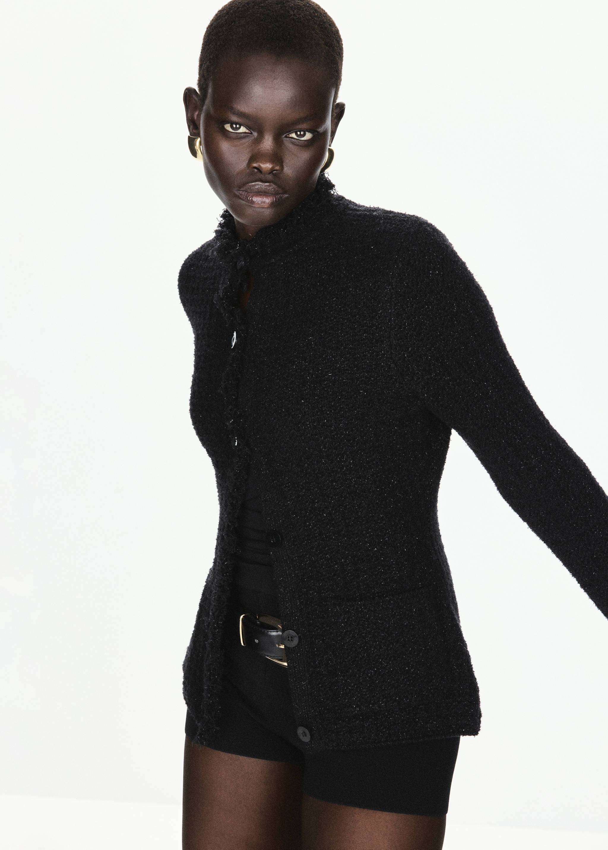 Knitted jacket with lurex details - Medium plane