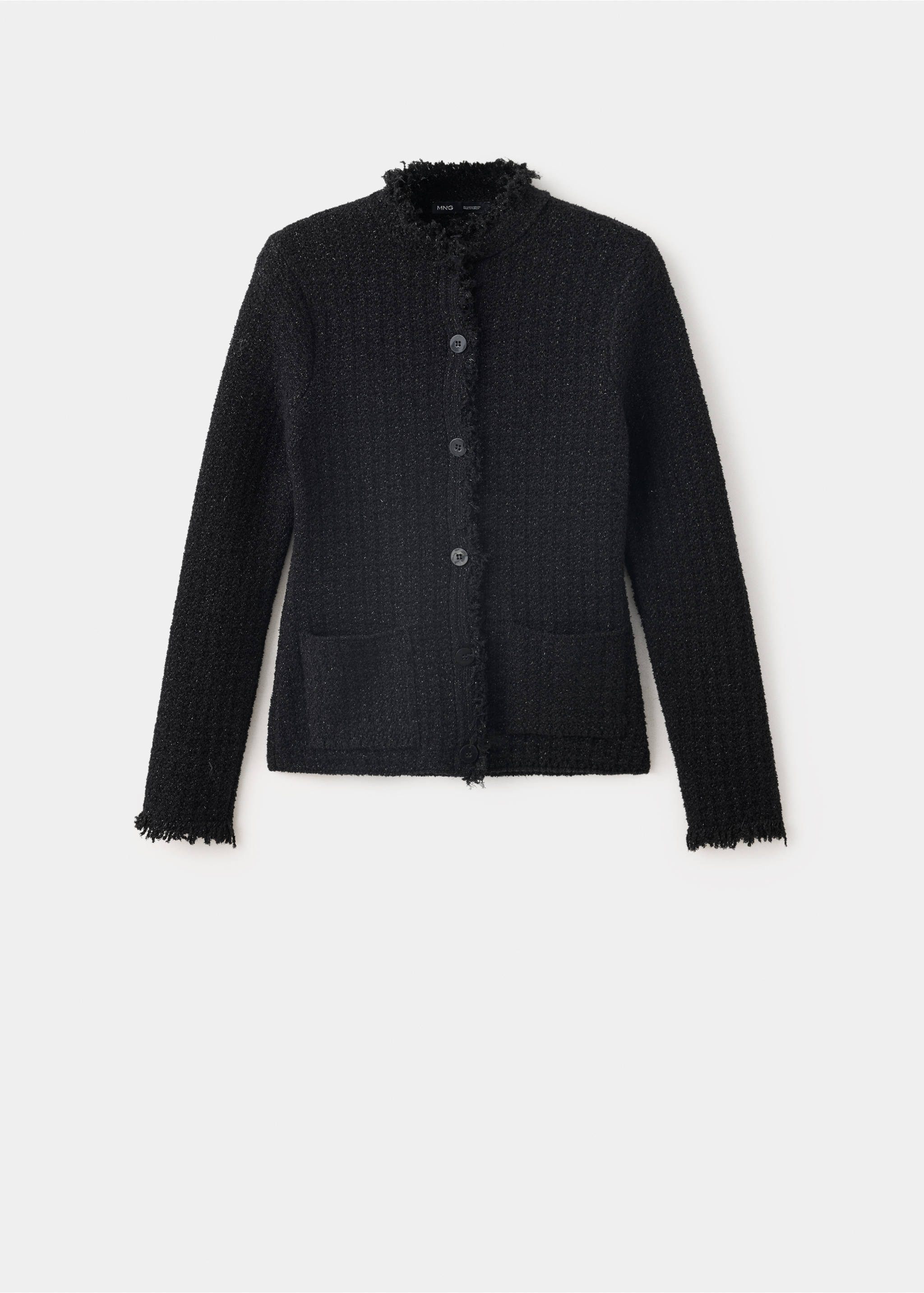 Veste en maille avec détails en lurex - Article sans modèle, Noir. Ref: 37027810-00.