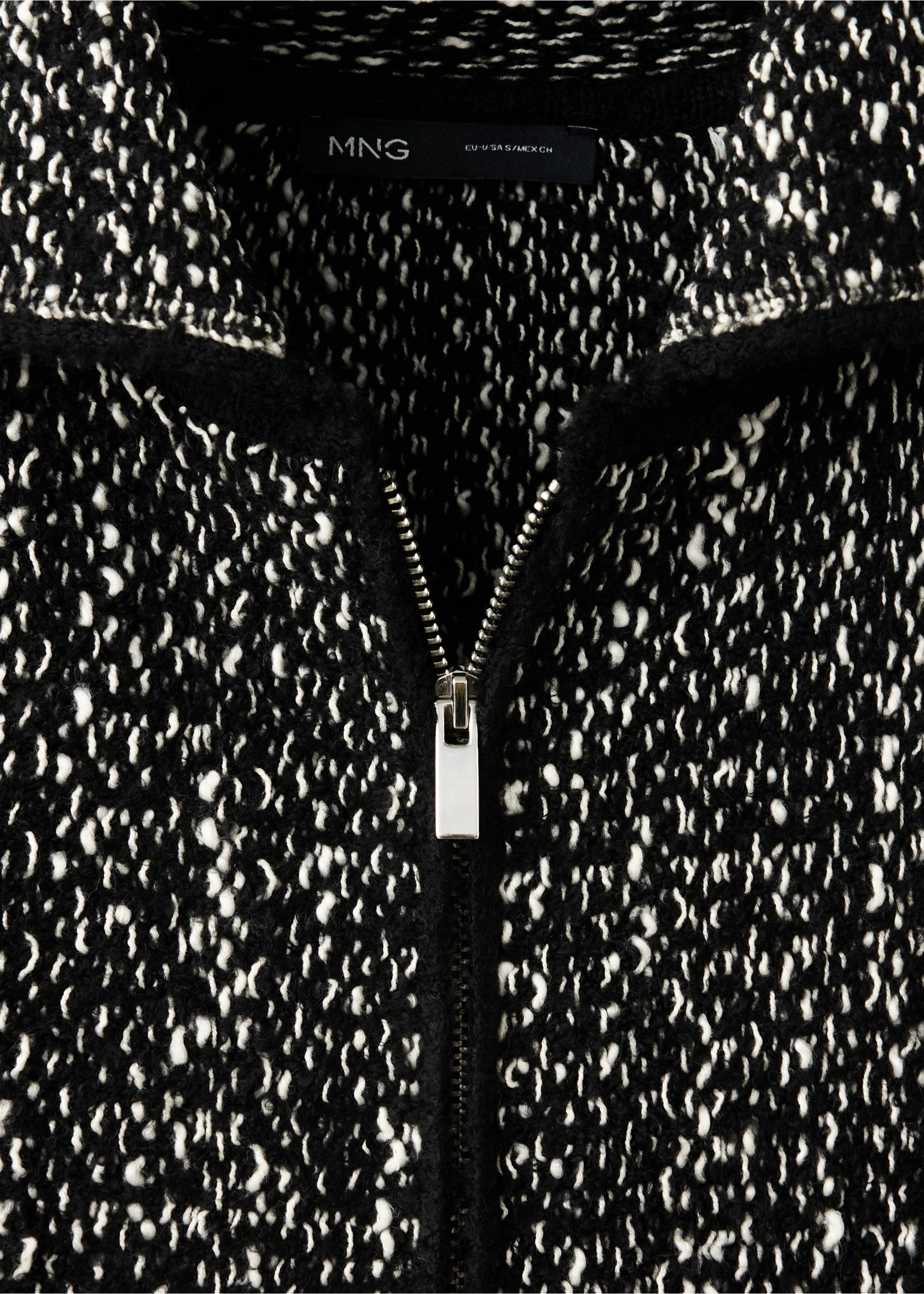 Marl peplum jacket - Details of the article 8, Black. Ref: 37027811-00.