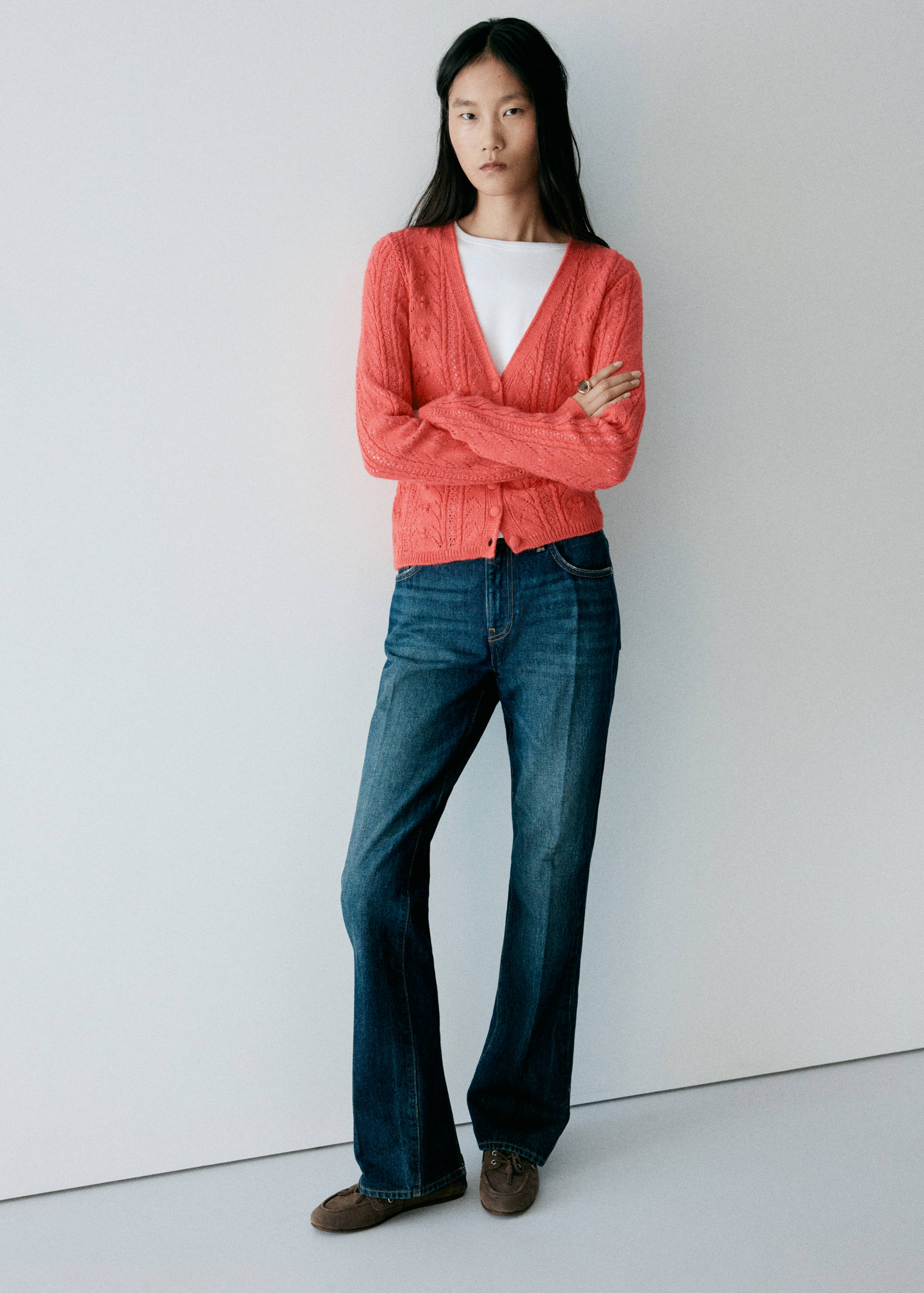 Cardigan maille ajourée - Plan général