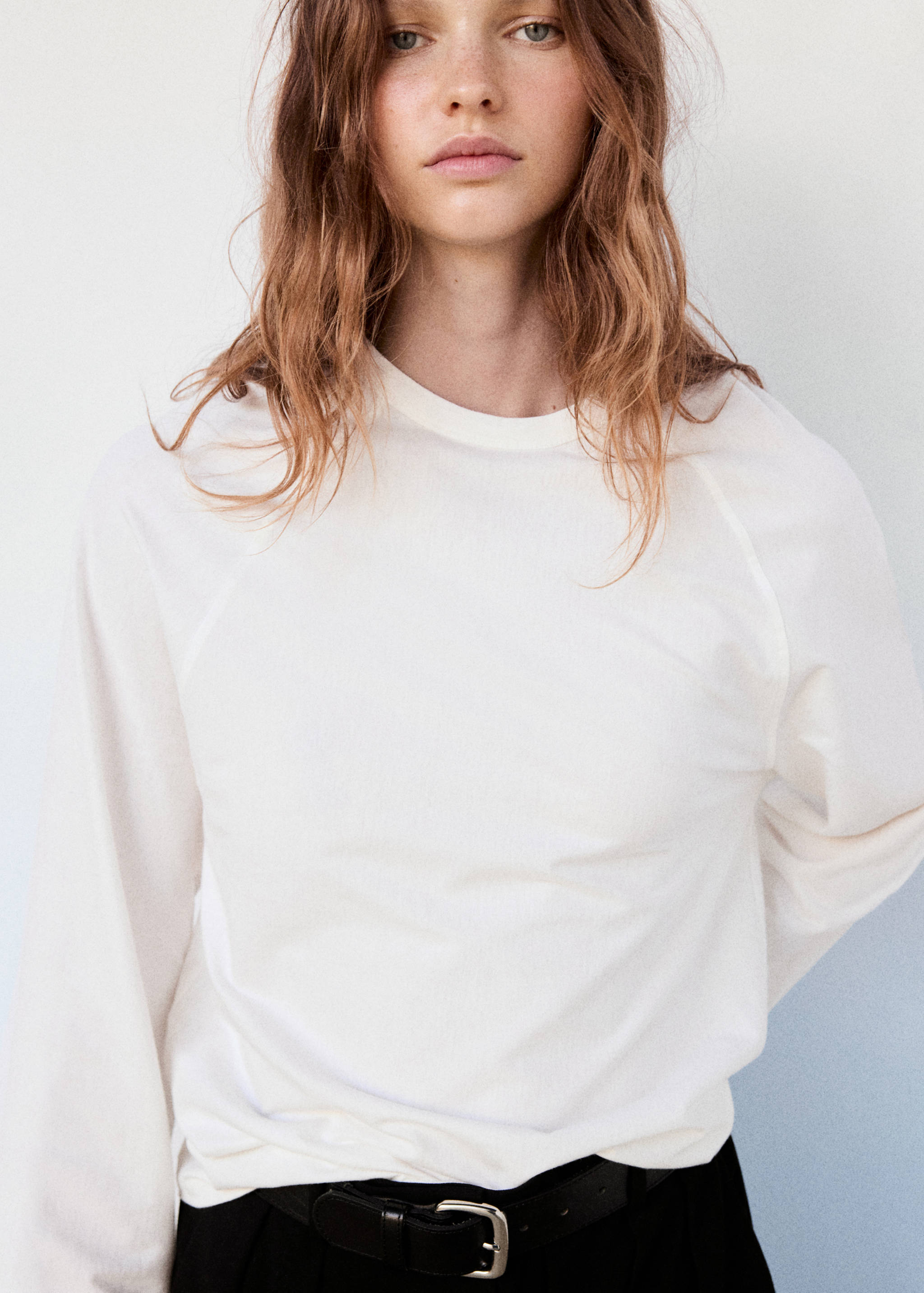 T-shirt 100 % coton manches longues - Plan moyen