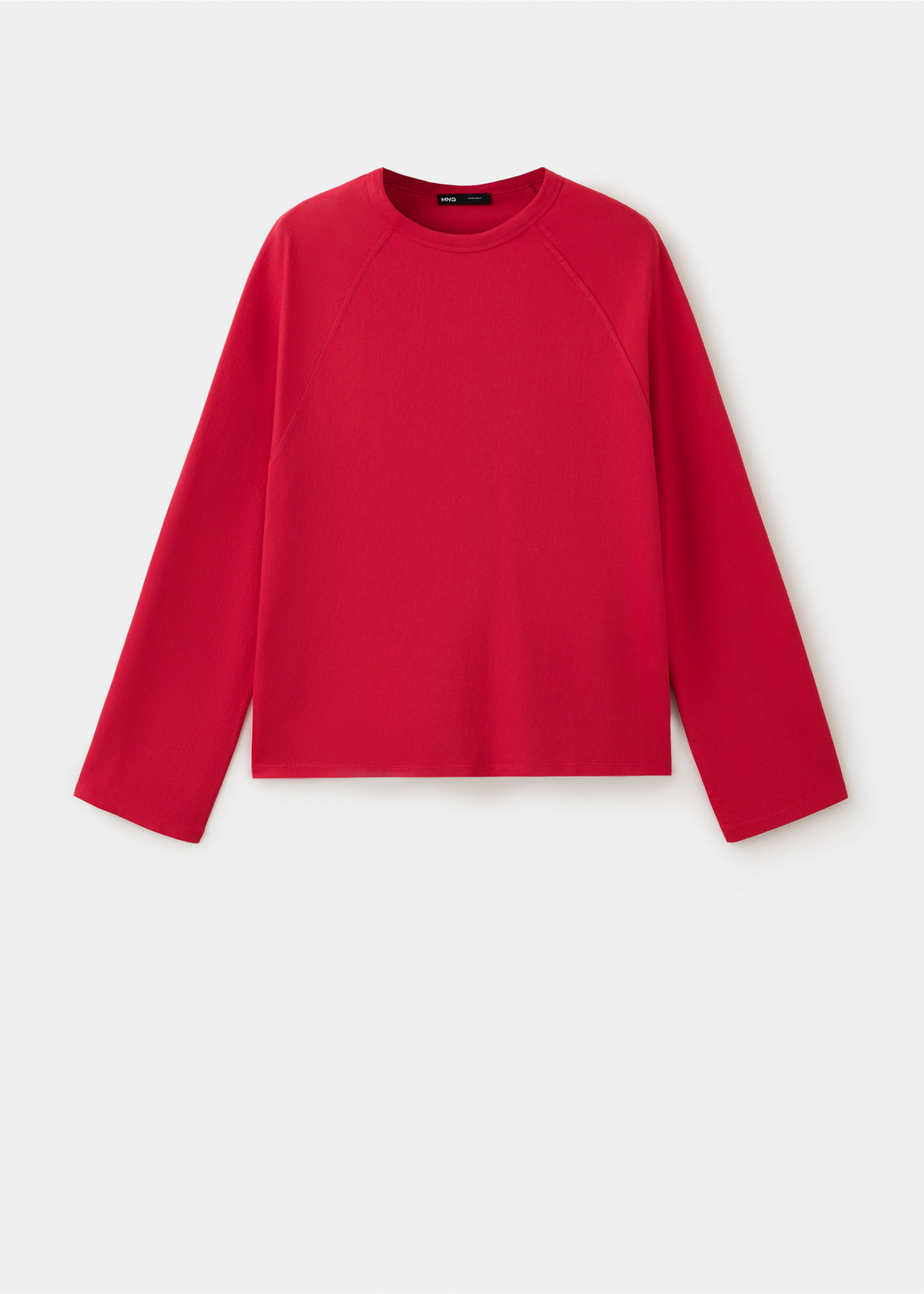 T-shirt 100 % coton manches longues - Article sans modèle, Rouge. Ref: 37027816-00.