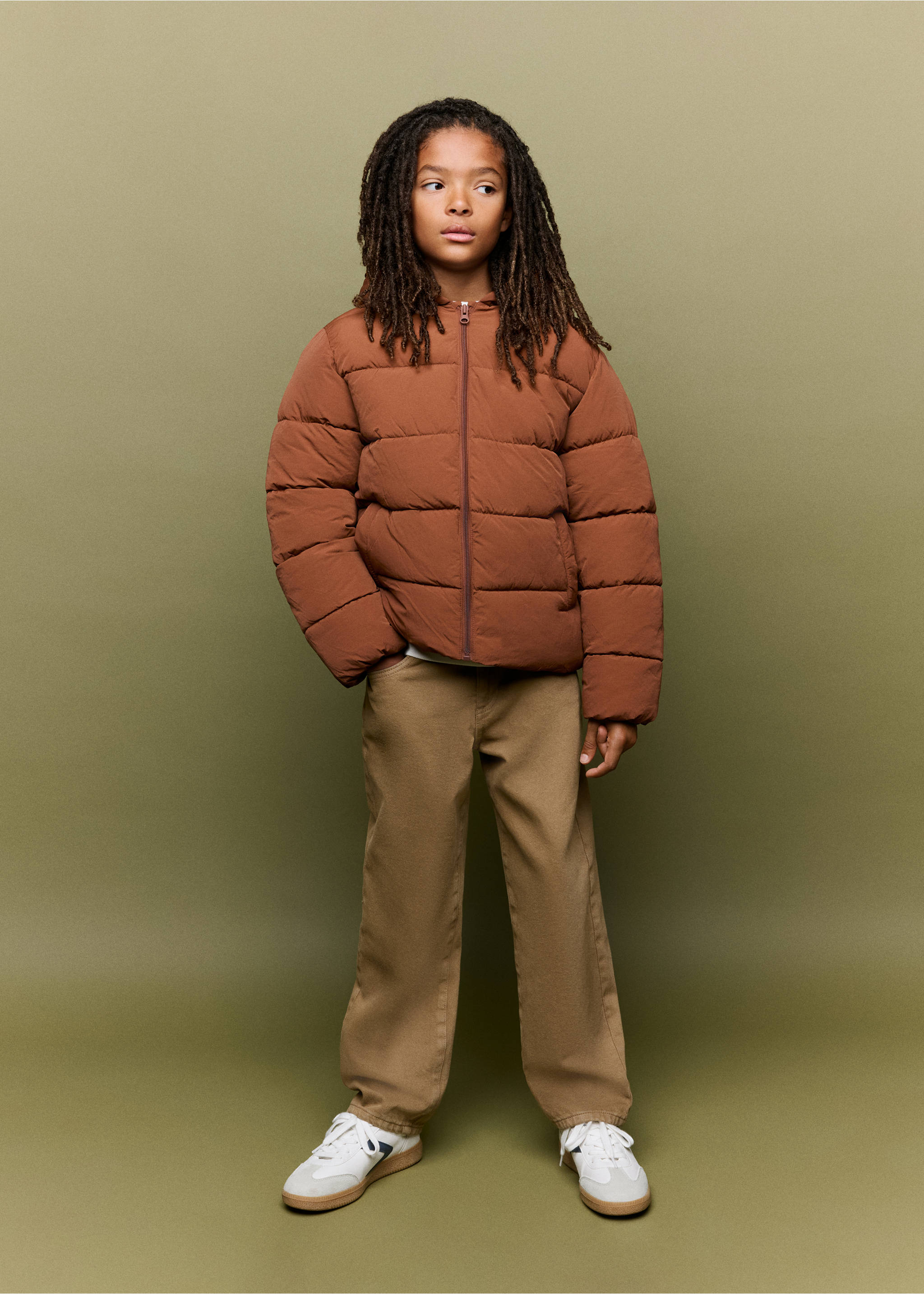 Hood puffer coat - General plane, Russet. Ref: 37027884-00.
