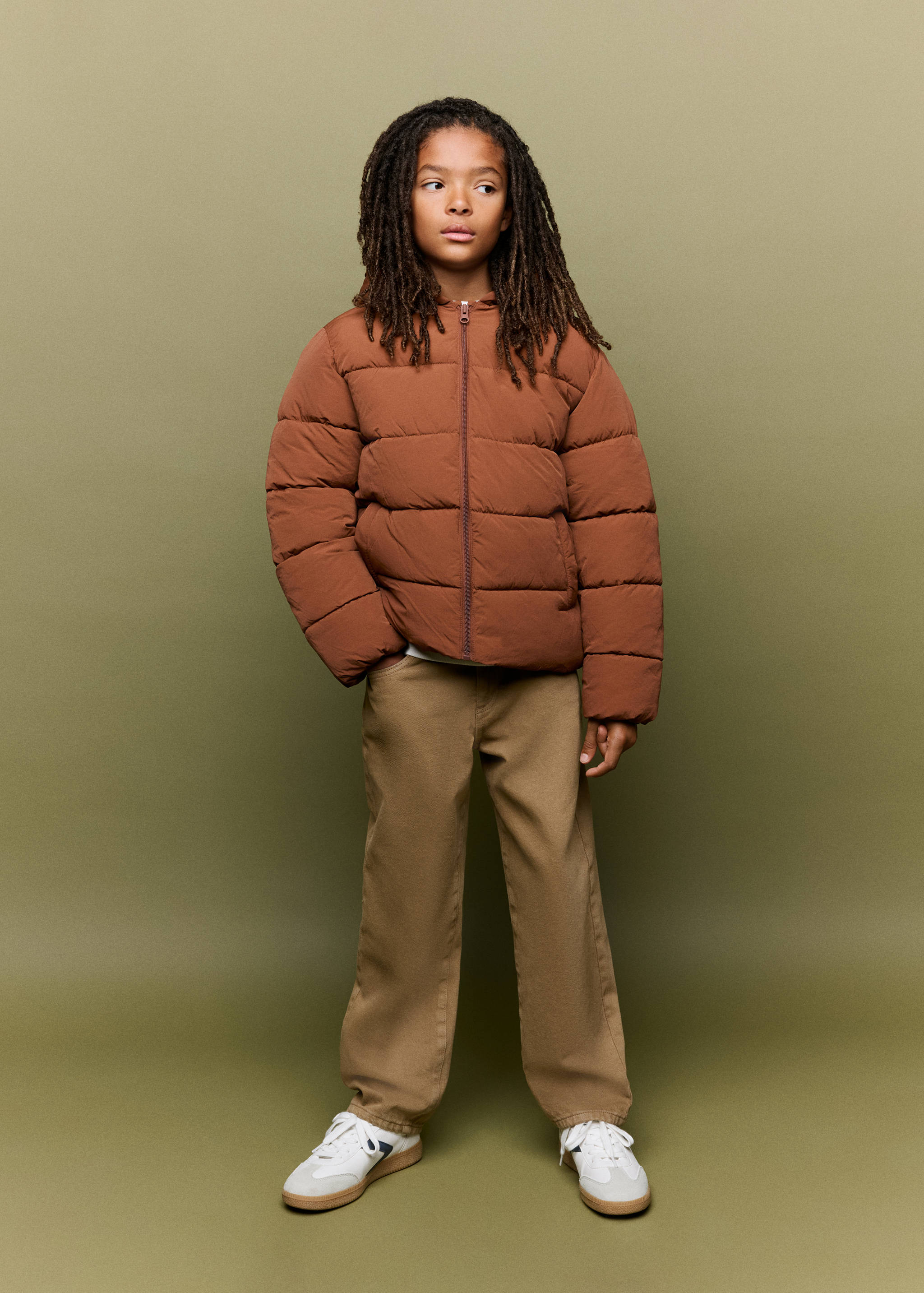 Hood puffer coat - General plane