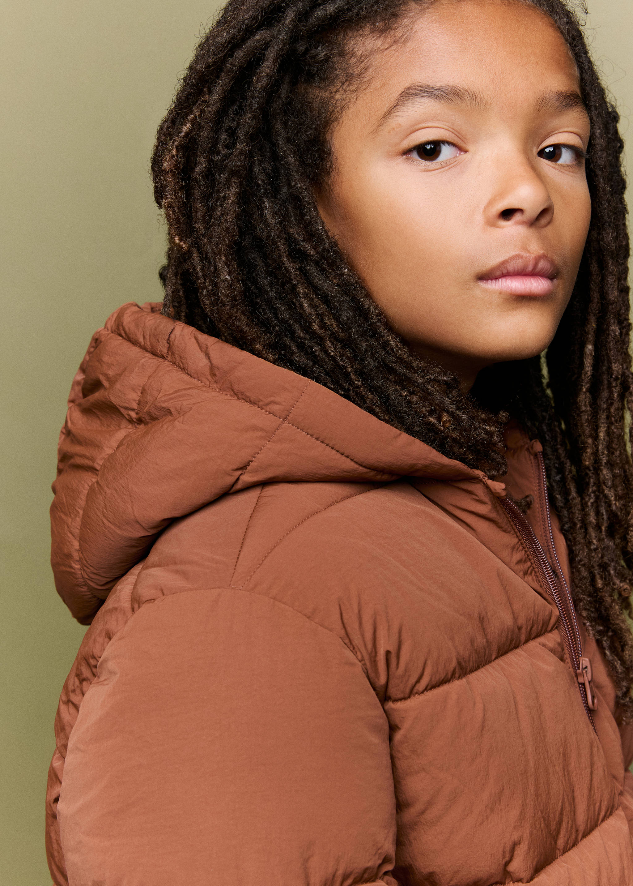 Hood puffer coat - Details of the article 1