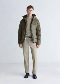 Waterproof quilted down-filled anorak — Medium Brown 2