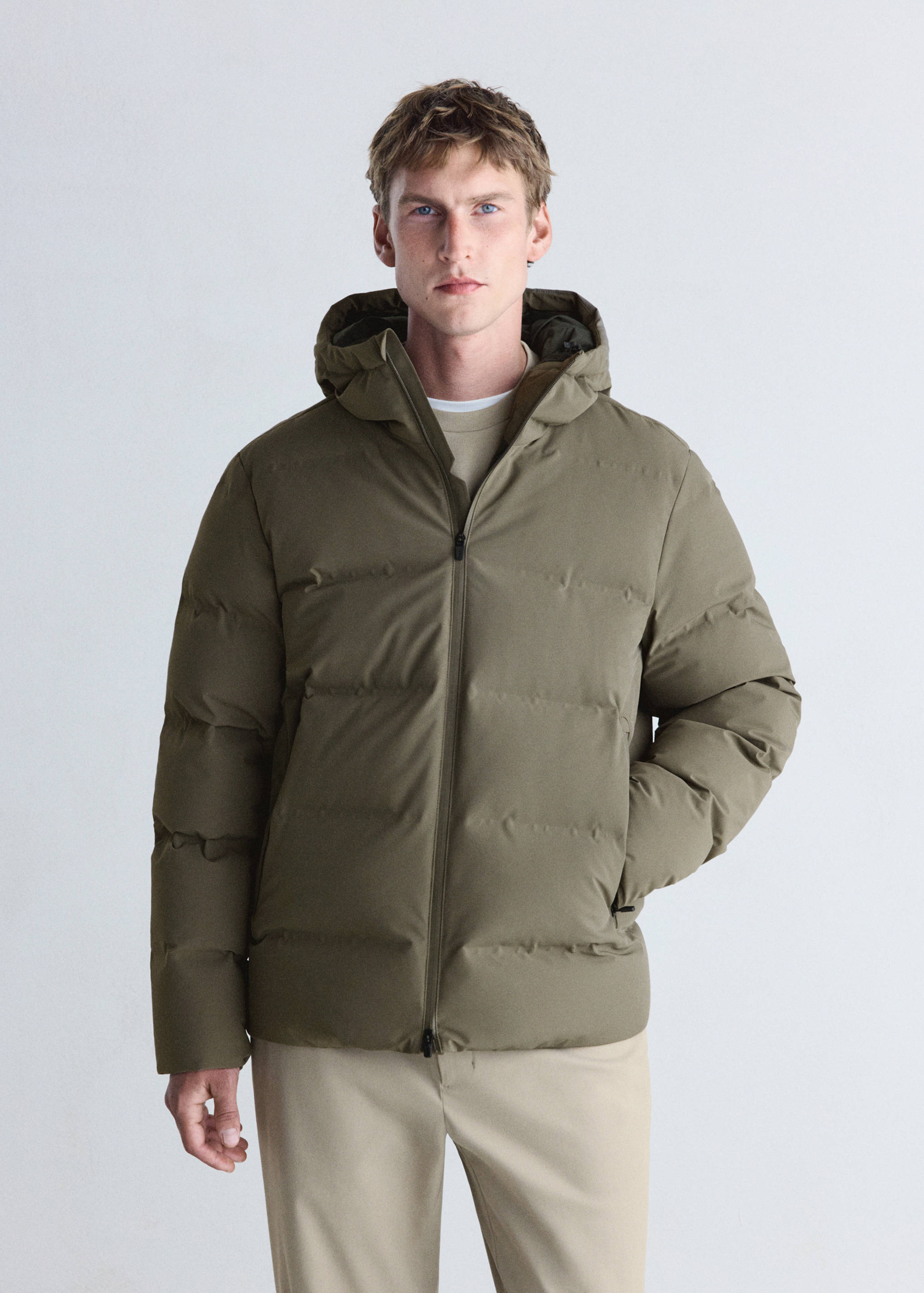 Anorak matelassé rembourré de duvet, imperméable - Plan moyen