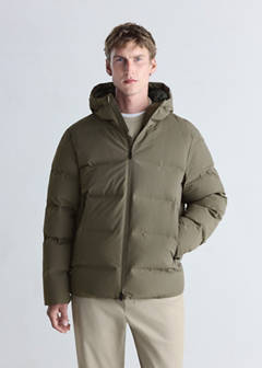 Waterproof quilted down-filled anorak — Medium Brown 1