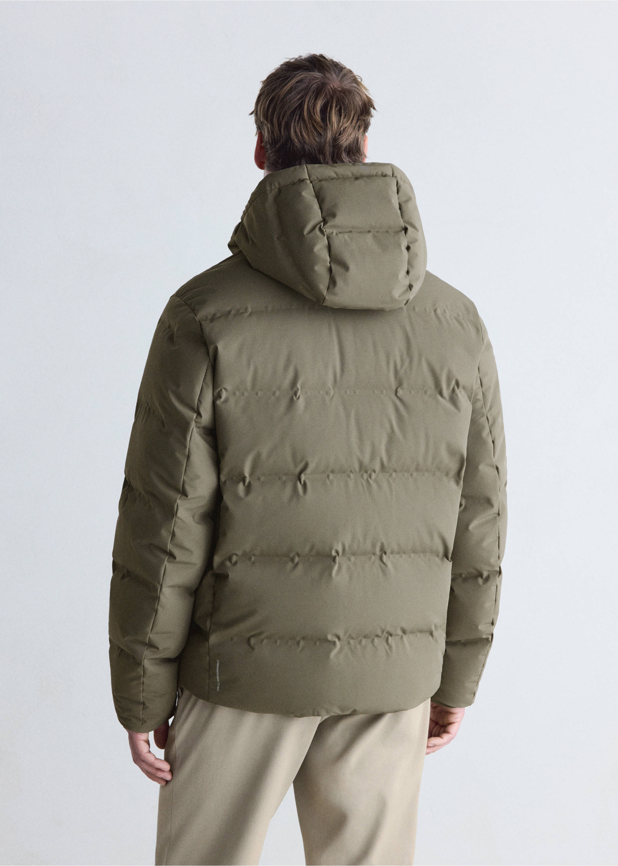 Anorak matelassé rembourré de duvet, imperméable - Verso de l’article, Marron moyen. Ref: 37027885-00.