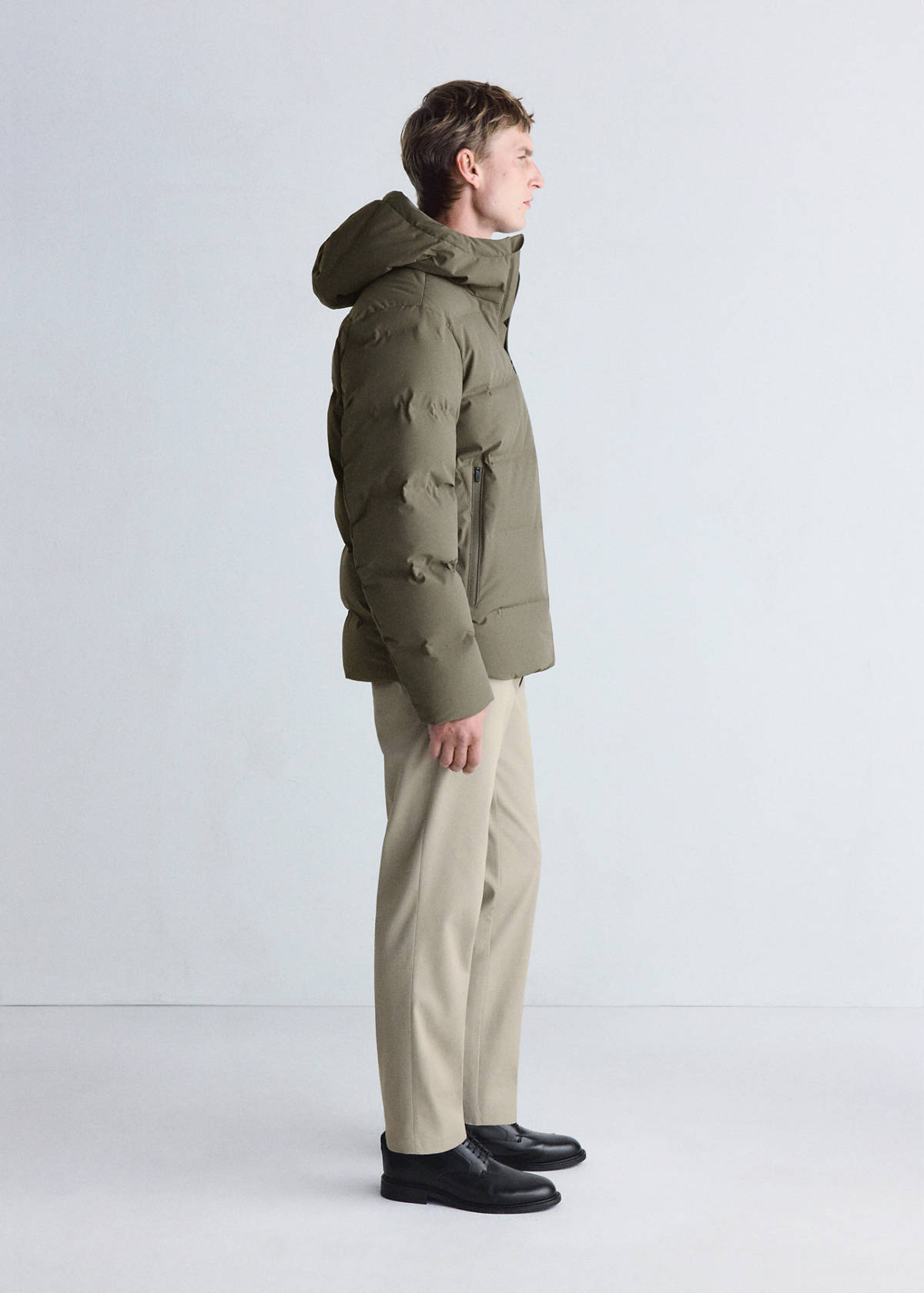 Waterproof quilted down-filled anorak — Medium Brown