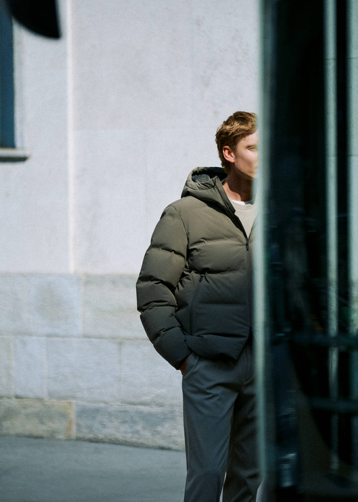 Waterproof quilted down-filled anorak — Medium Brown