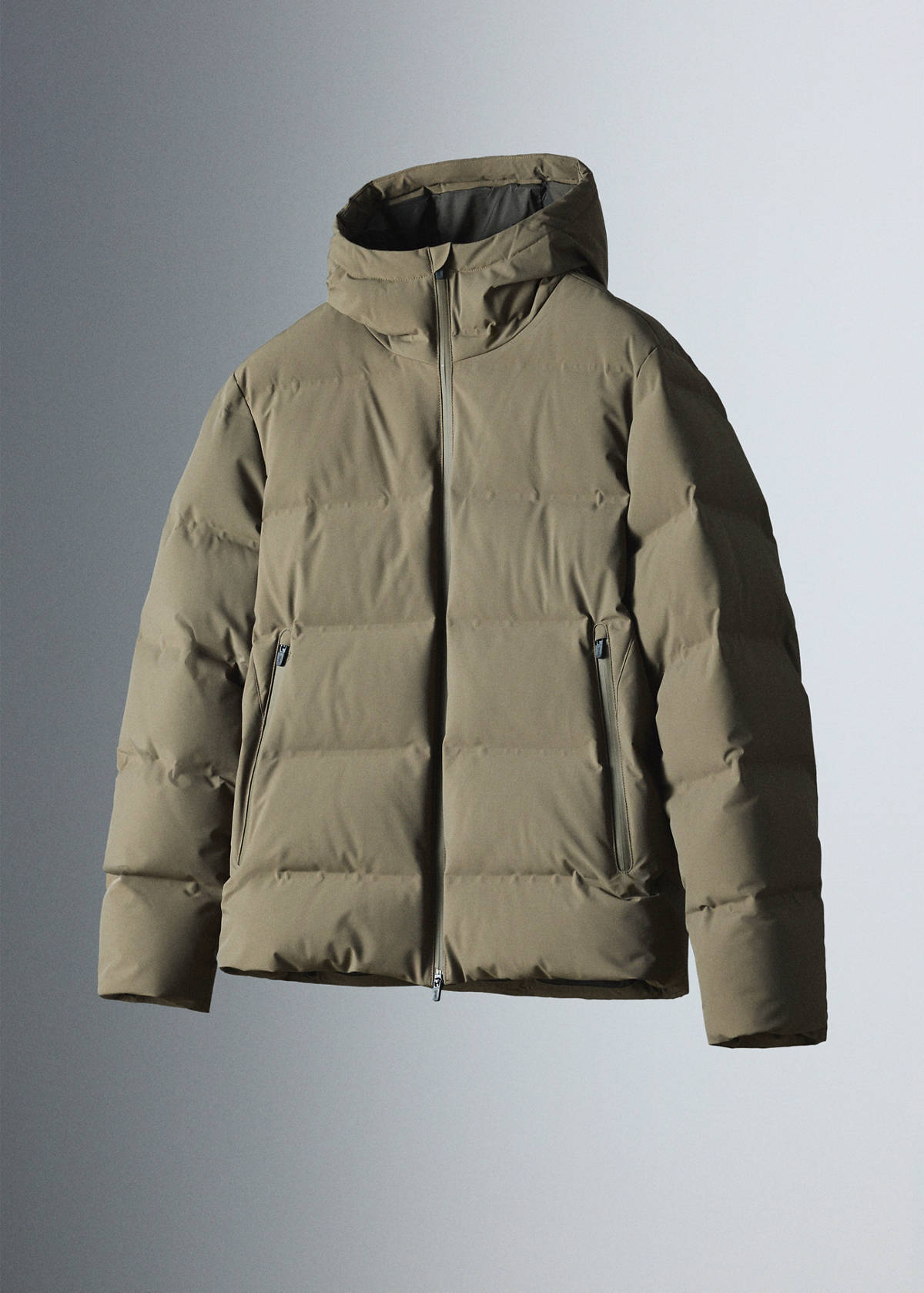 Waterproof quilted down-filled anorak — Medium Brown