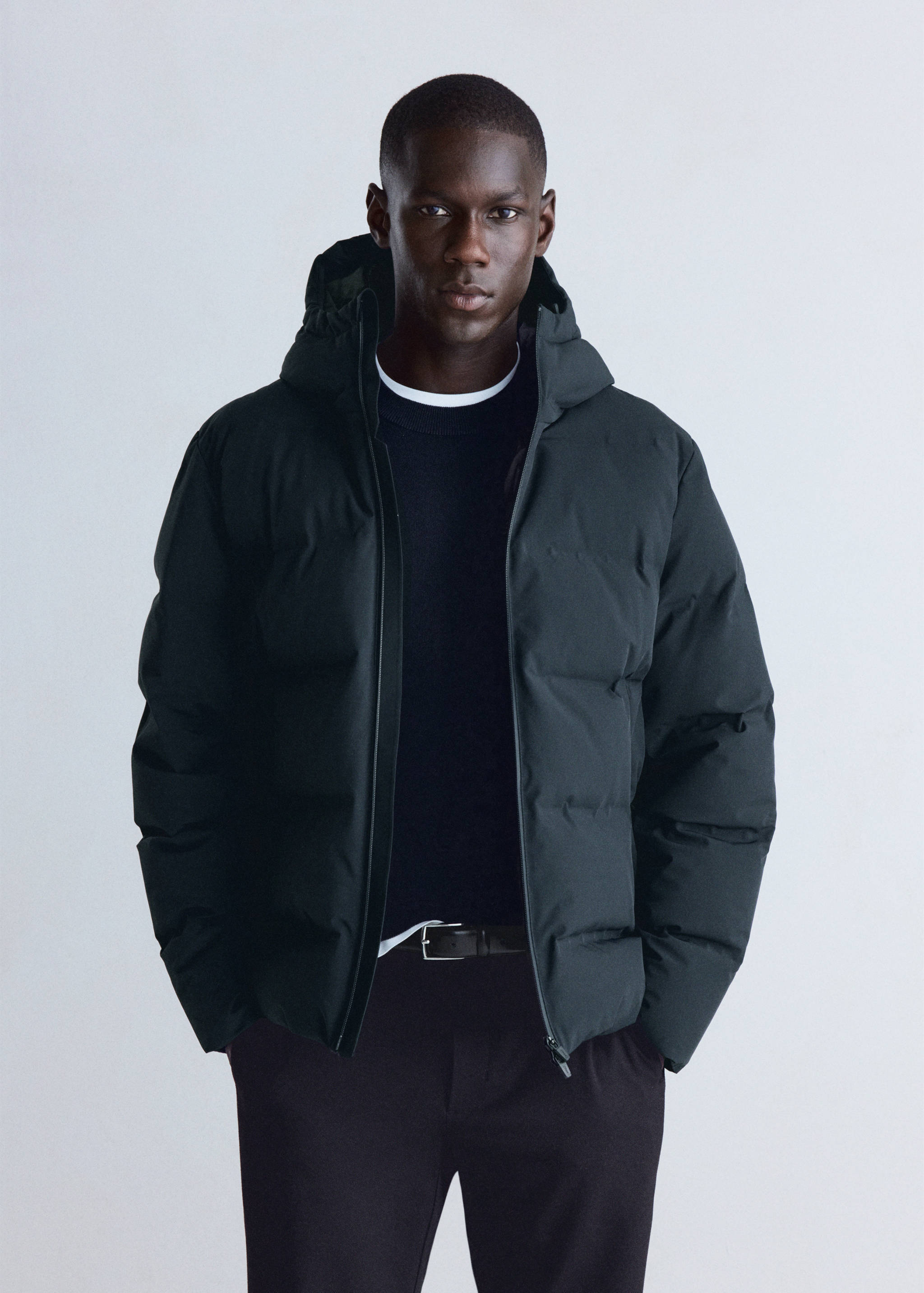 Anorak matelassé rembourré de duvet, imperméable - Plan moyen