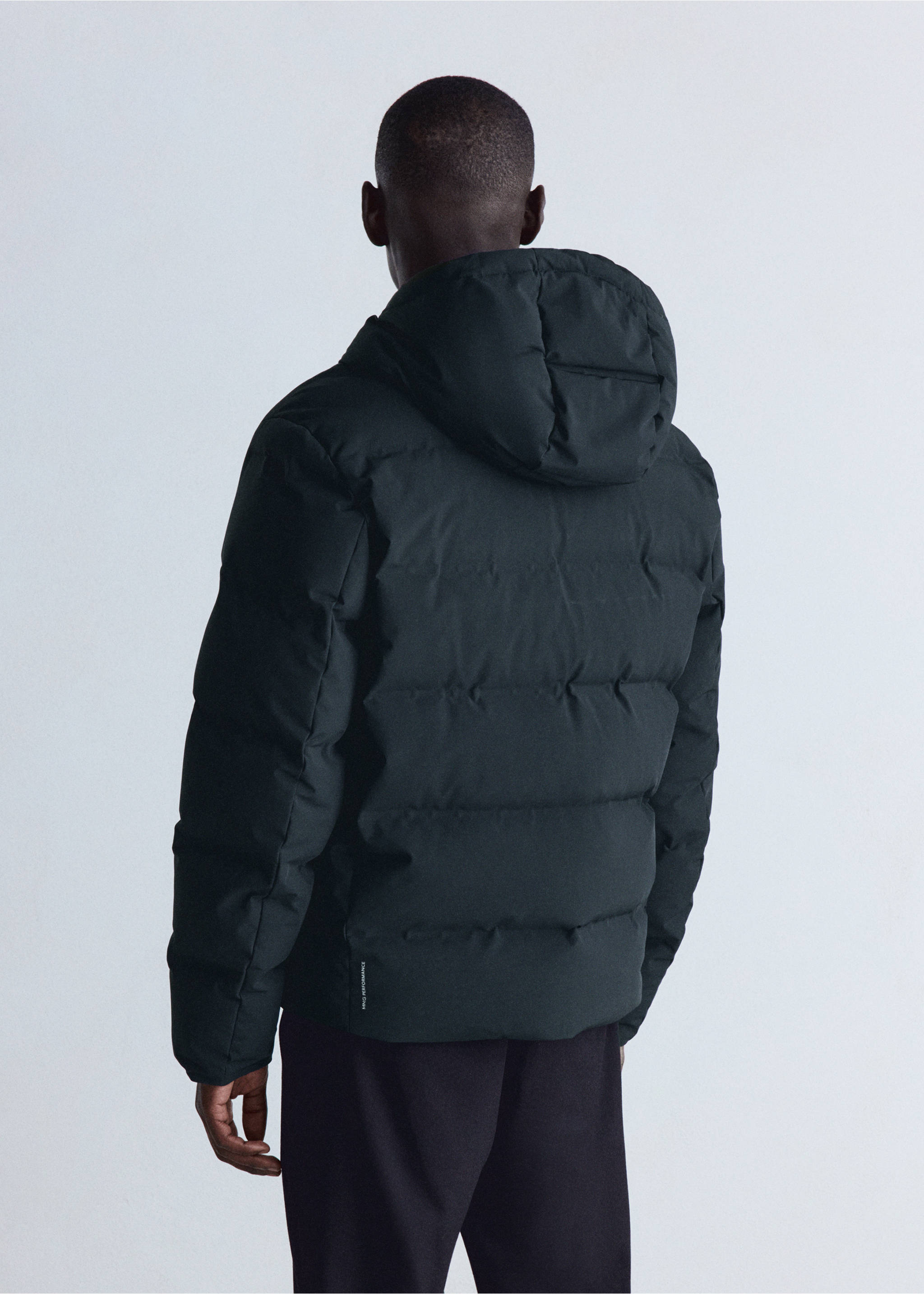 Anorak matelassé rembourré de duvet, imperméable - Verso de l’article, Bleu nuit. Ref: 37027885-00.
