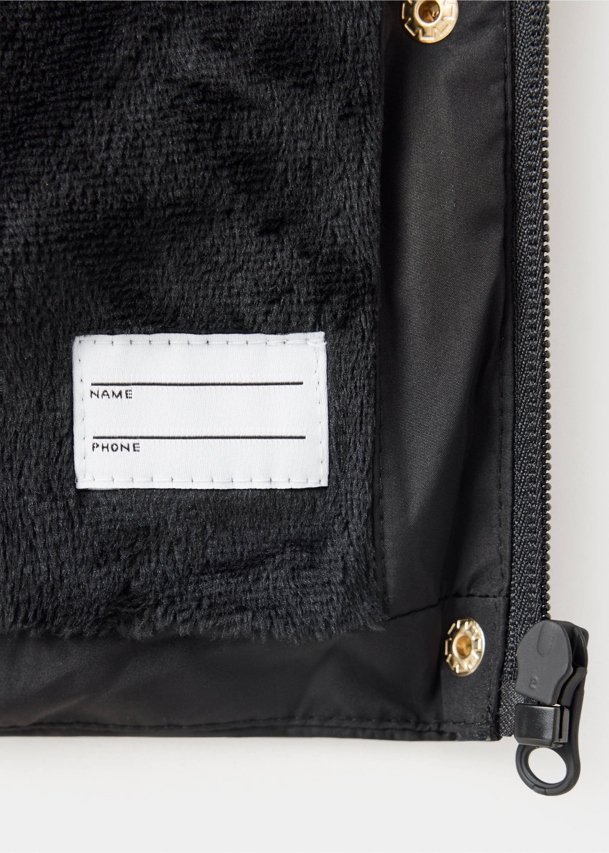Large anorak with fur-effect hood - Details of the article 0, Black. Ref: 37027886-00.