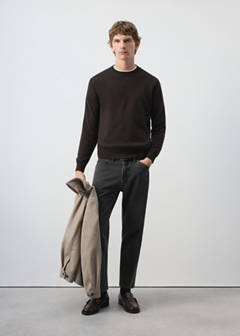 100% wool fine-knit sweater — Chocolate 2