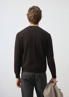 100% wool fine-knit sweater — Chocolate 3