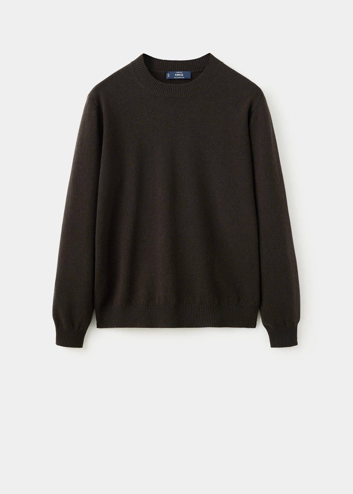 100% wool fine-knit sweater — Chocolate