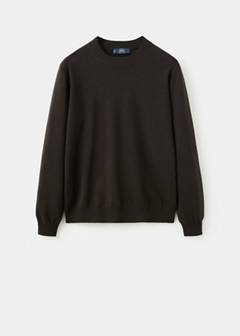 100% wool fine-knit sweater — Chocolate 6