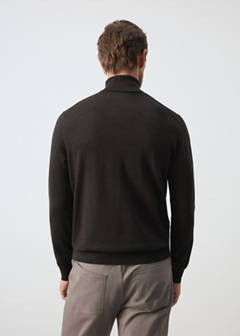 100% merino wool turtleneck sweater — Chocolate 3