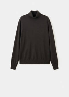 100% merino wool turtleneck sweater — Chocolate 6