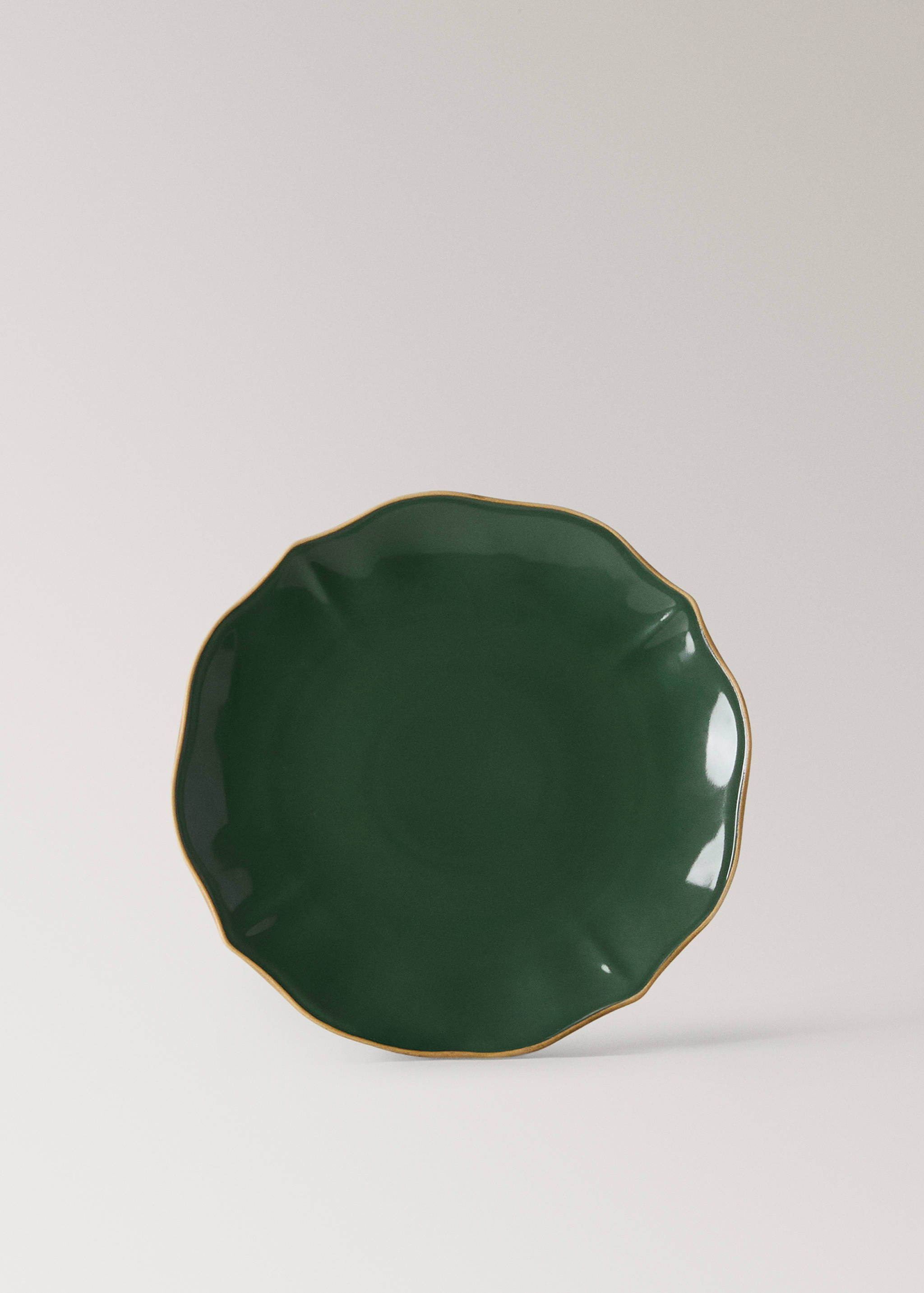 Plat pla de gres amb vora decorativa - Article sense model