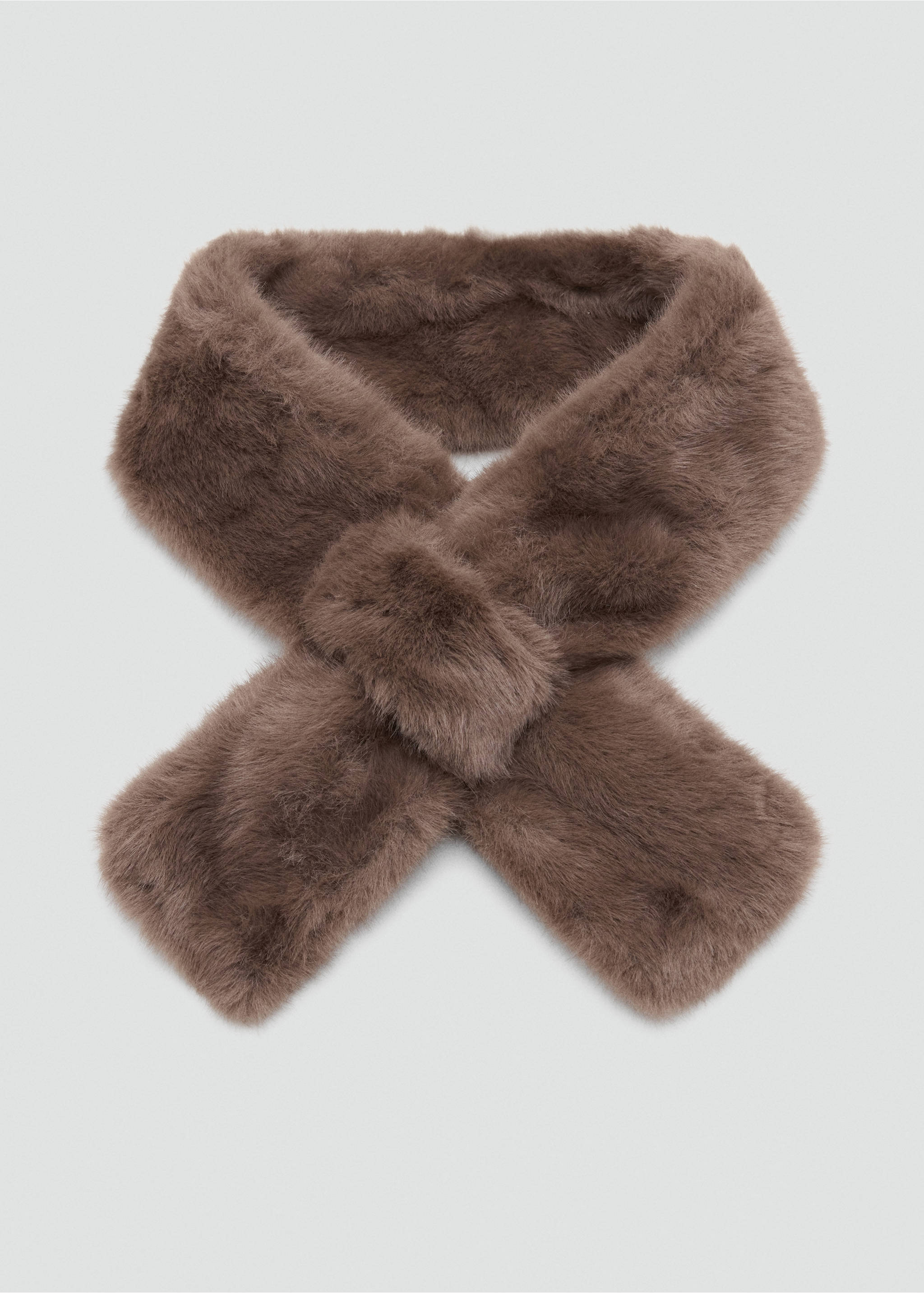 Faux-fur scarf - Medium plane, Brown. Ref: 37027900-00.