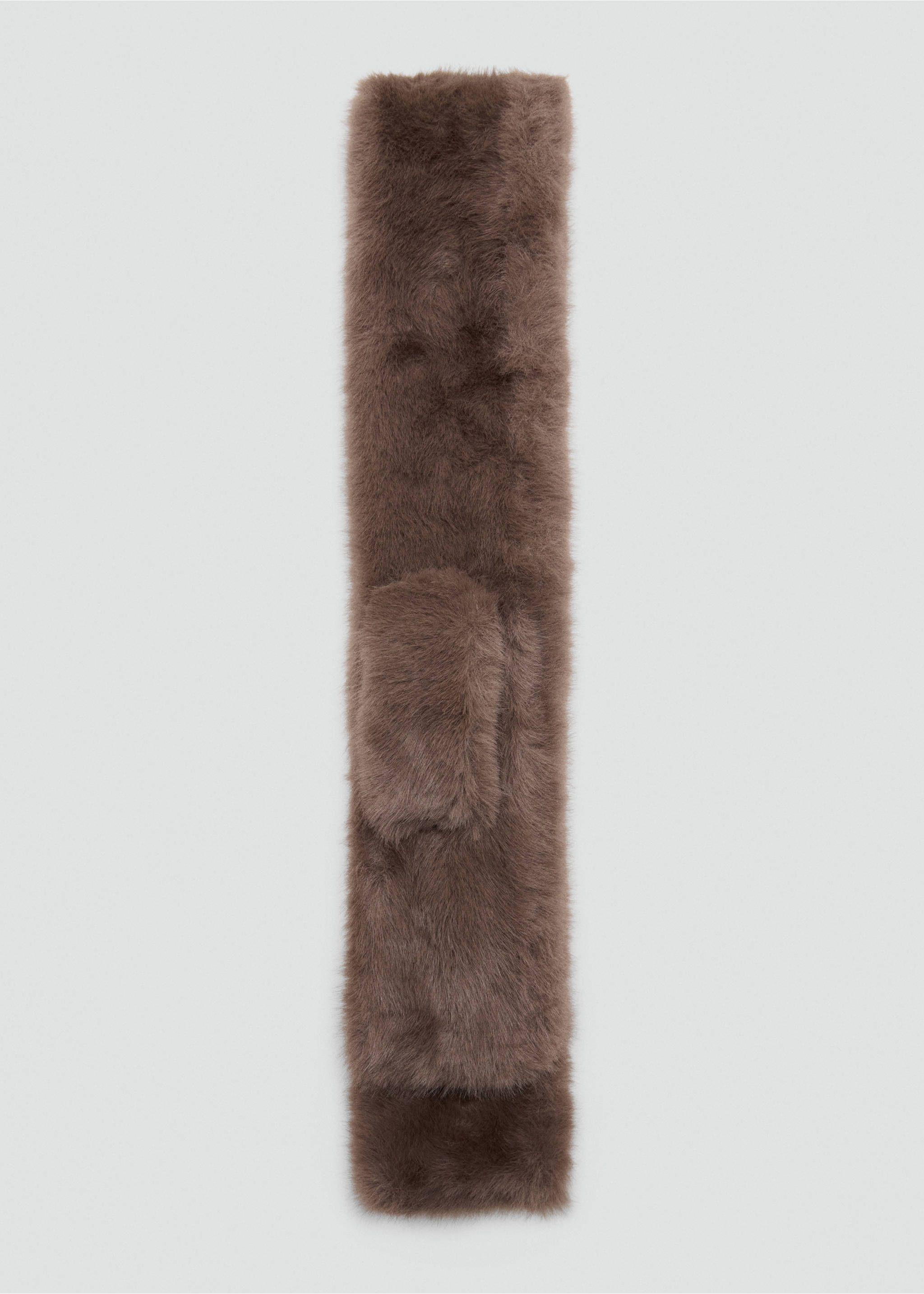 Faux-fur scarf - Article without model, Brown. Ref: 37027900-00.