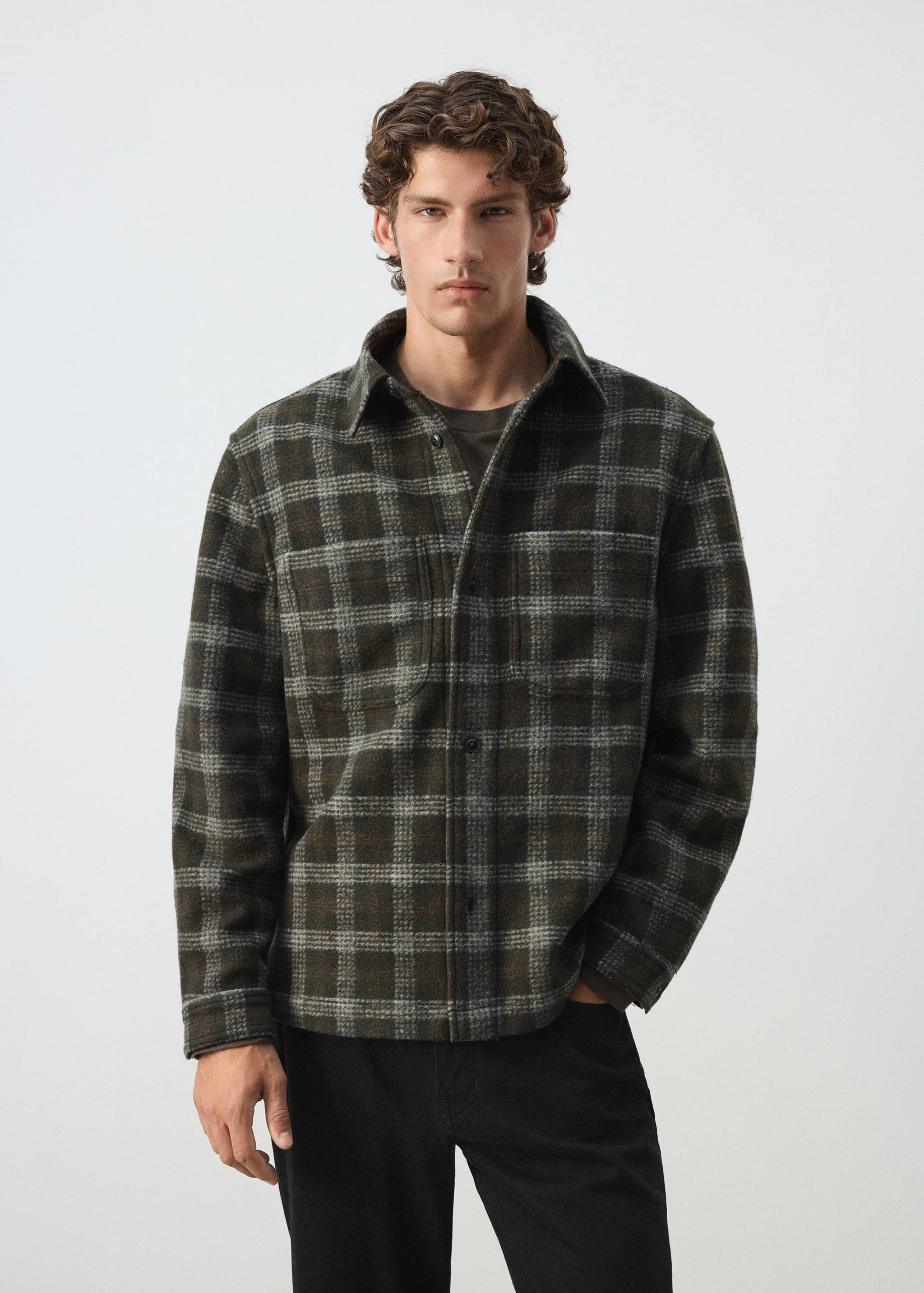 Check flannel overshirt - Medium plane