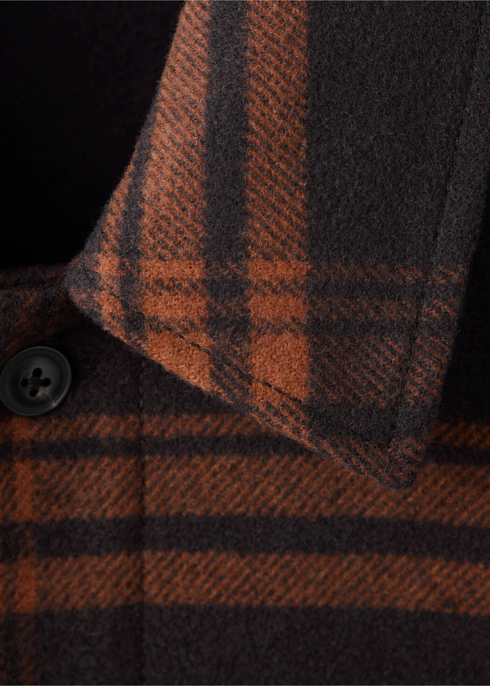 Check wool-blend overshirt - Details of the article 8, Brown. Ref: 37027902-00.