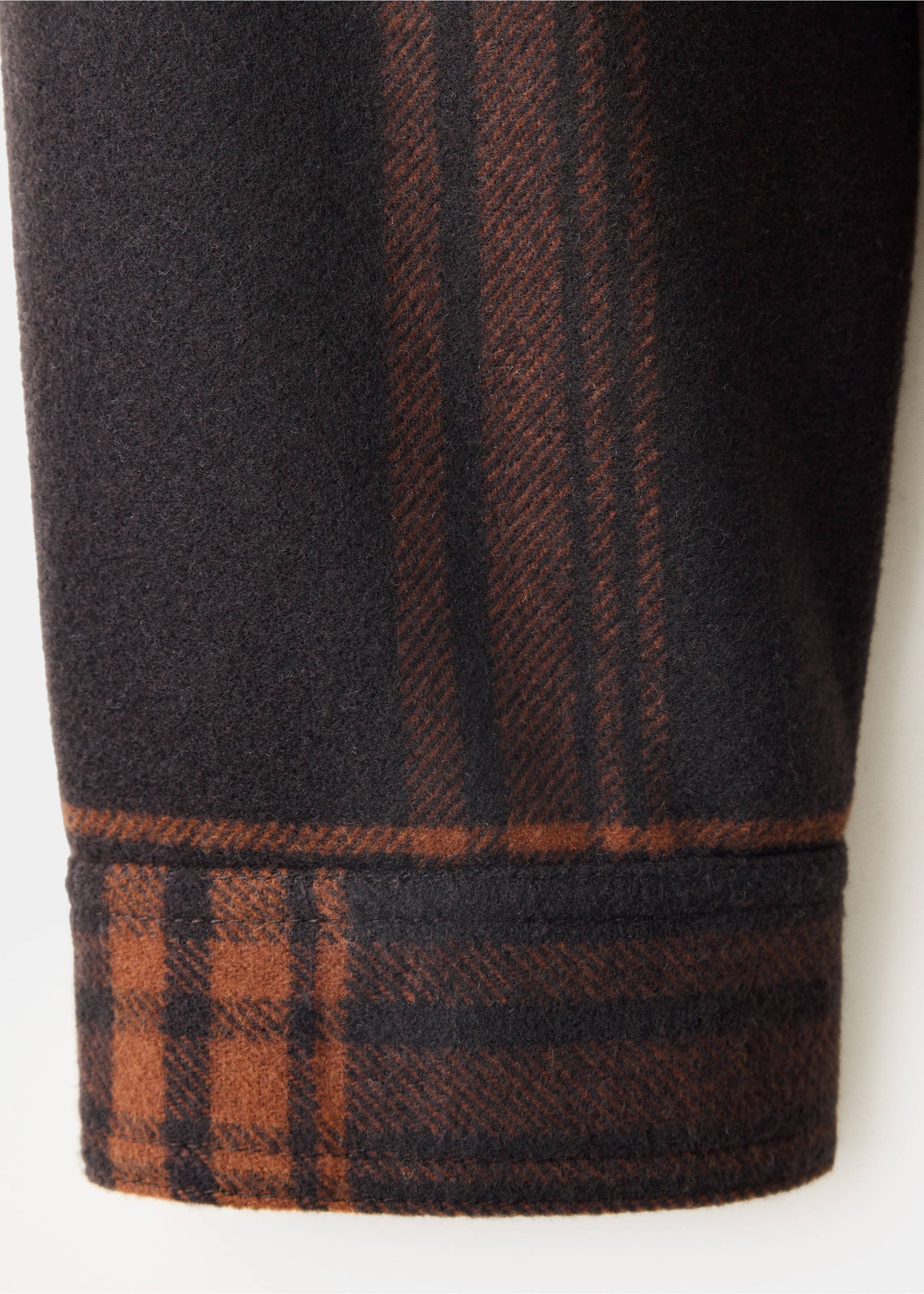 Check wool-blend overshirt - Details of the article 0, Brown. Ref: 37027902-00.