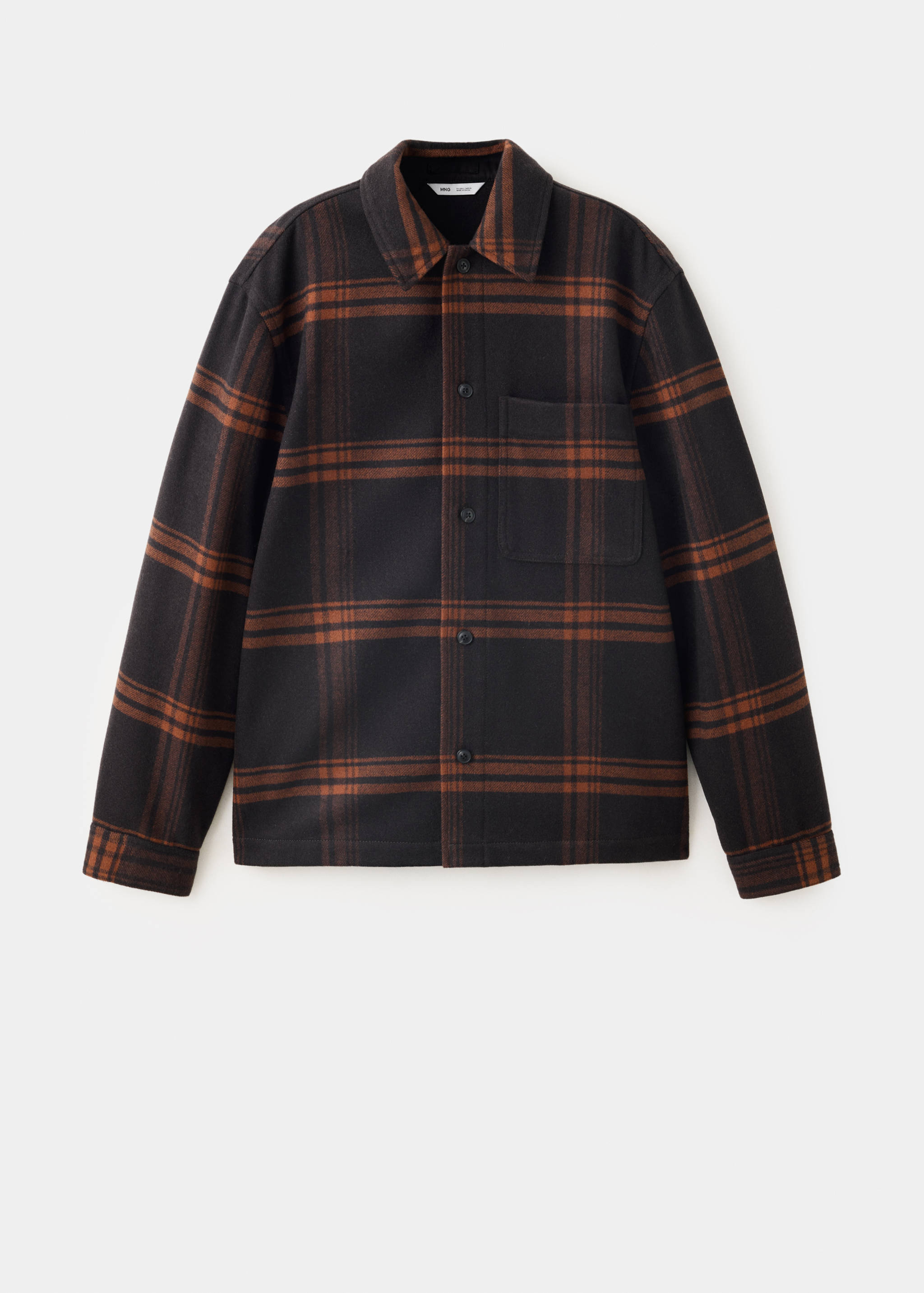 Check wool-blend overshirt - Article without model