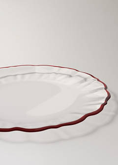 Wavy-edged glass plate — Red 3