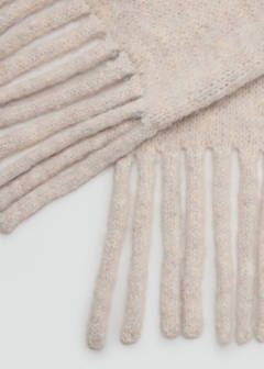 Fringes knit scarf — Ecru 3