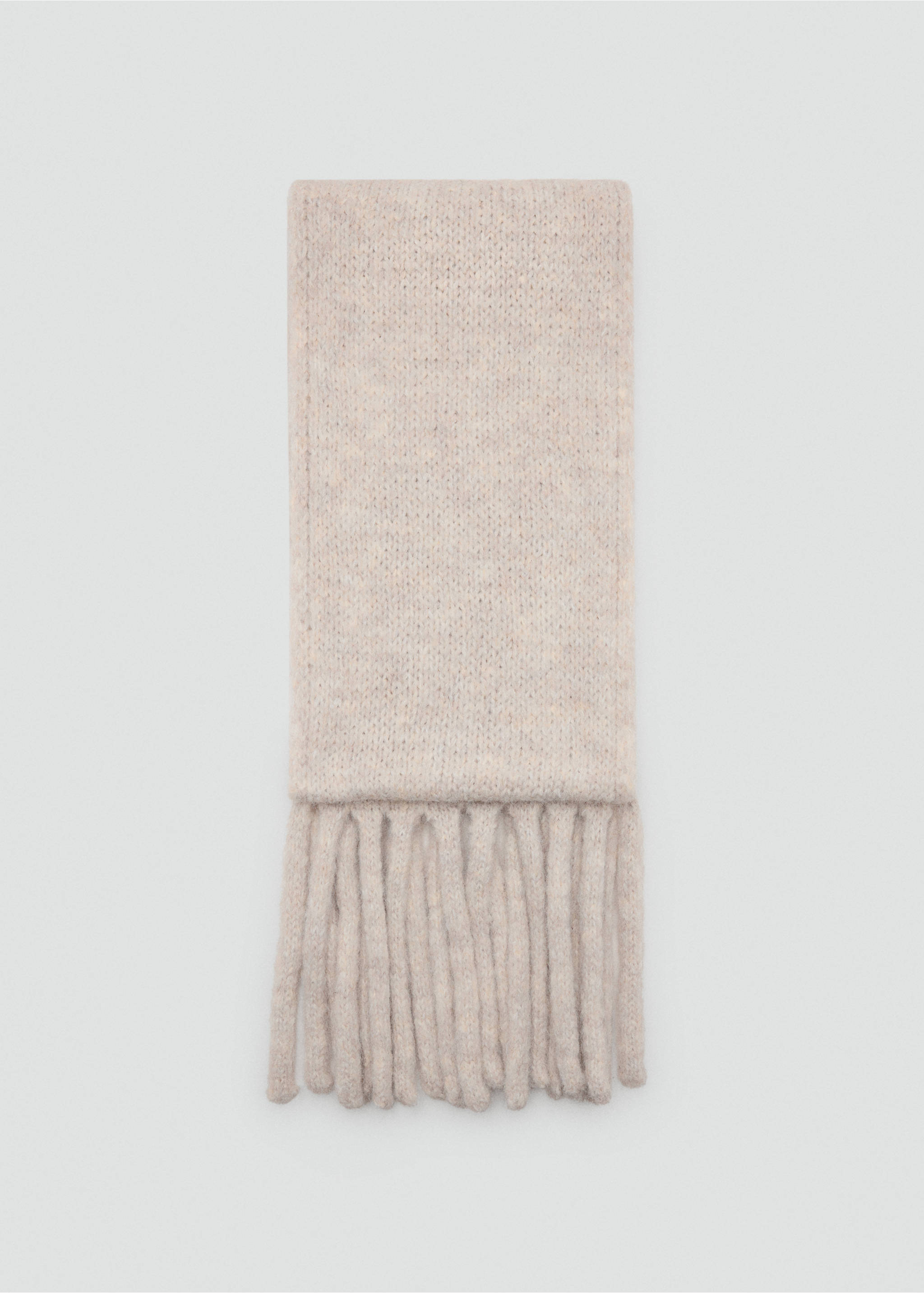 Écharpe en maille à franges - Article sans modèle, Écru. Ref: 37027906-00.