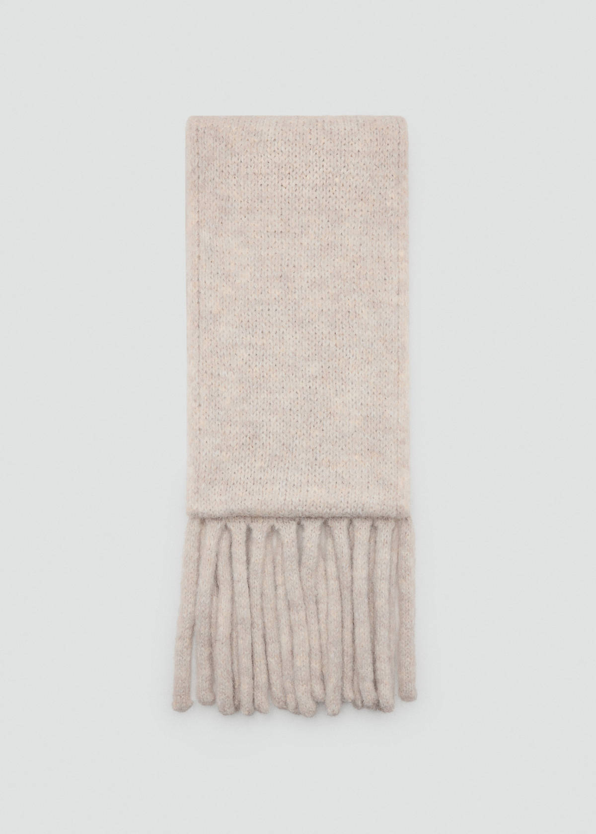 Fringes knit scarf — Ecru