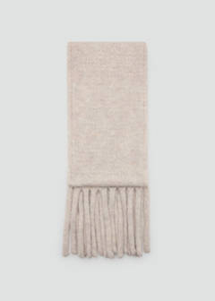 Fringes knit scarf — Ecru 1