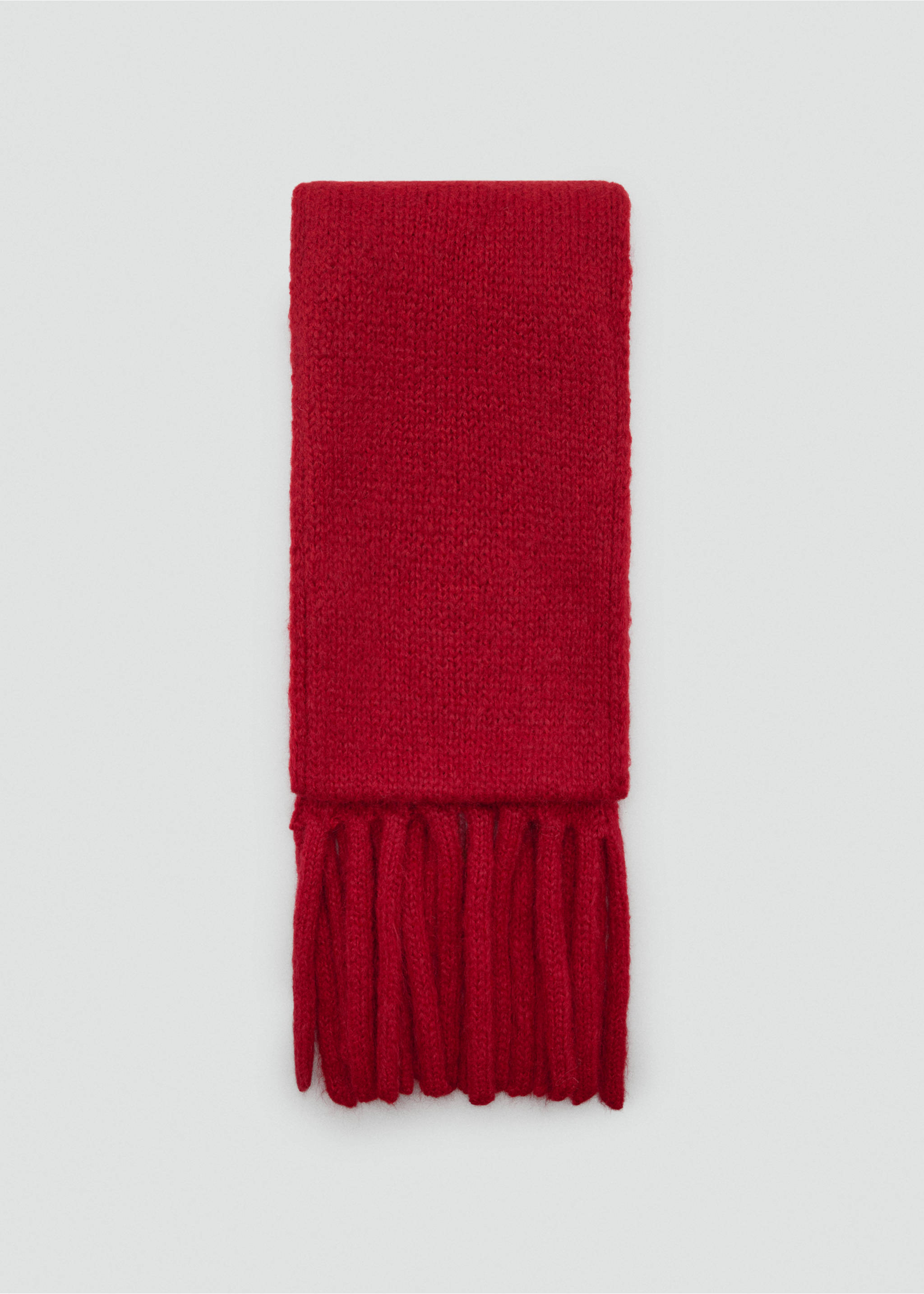 Gebreide sjaal met franjes - Artikel zonder model, Rood. Ref: 37027906-00.