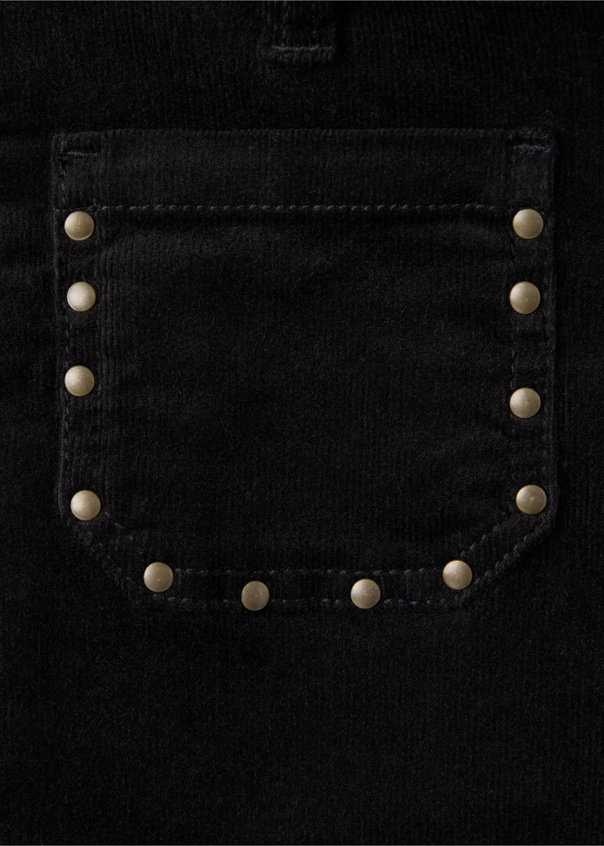 Flared corduroy trousers with studs - Details of the article 0, Black. Ref: 37027910-00.