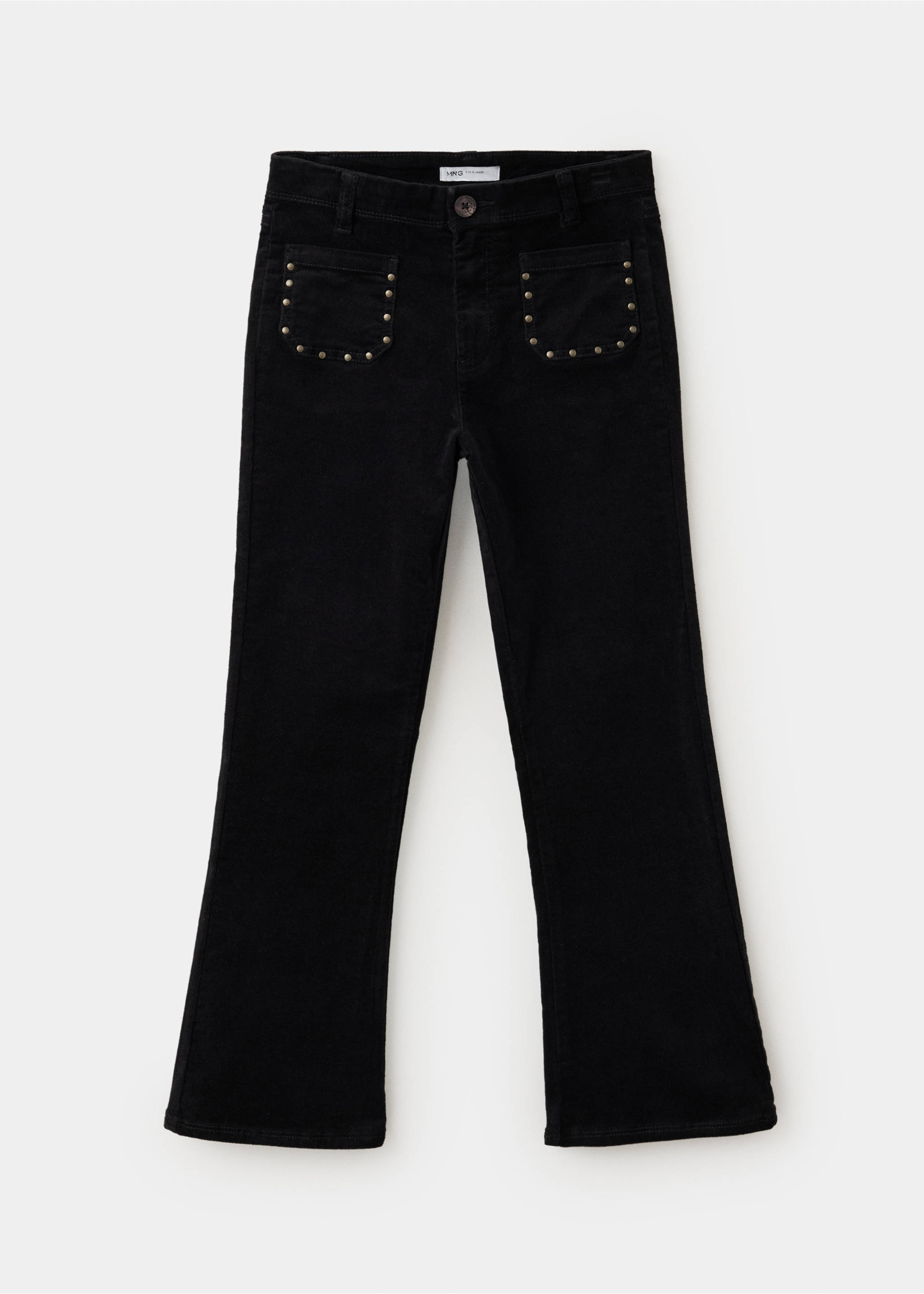 Flared corduroy trousers with studs - Article without model, Black. Ref: 37027910-00.