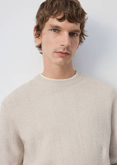 Herringbone knit sweater — Ice Grey 4