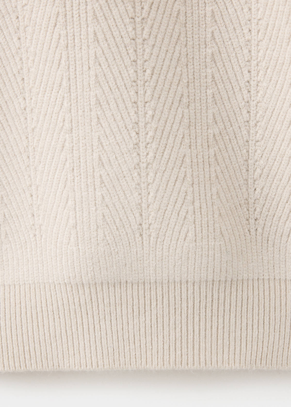Herringbone knit sweater — Ice Grey