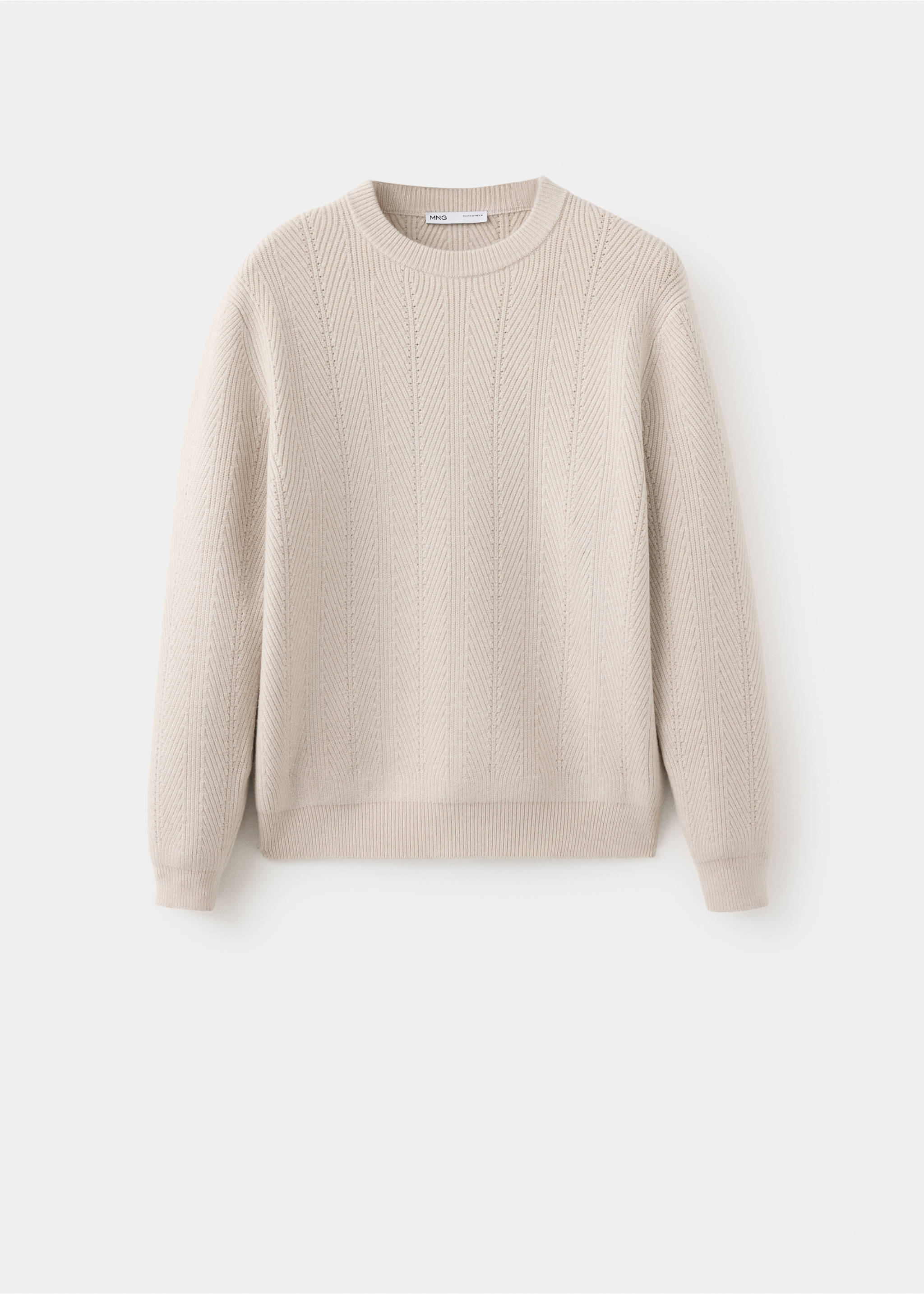 Structured knitted sweater - Article without model, Ice Grey. Ref: 37027913-00.