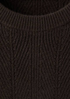Herringbone knit sweater — Chocolate 7