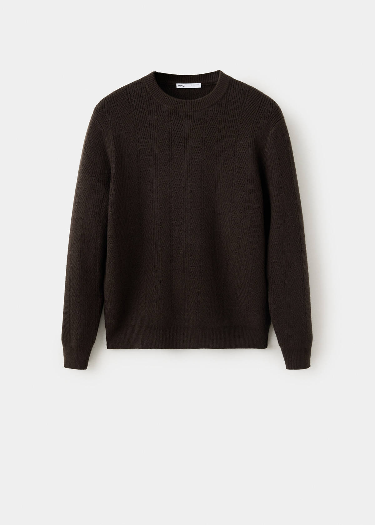 Herringbone knit sweater — Chocolate