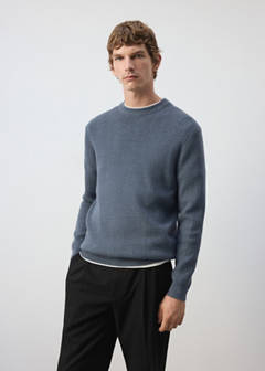 Herringbone knit sweater — Indigo Blue 1